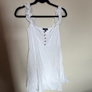 Lulus white ruffle mini sundress M